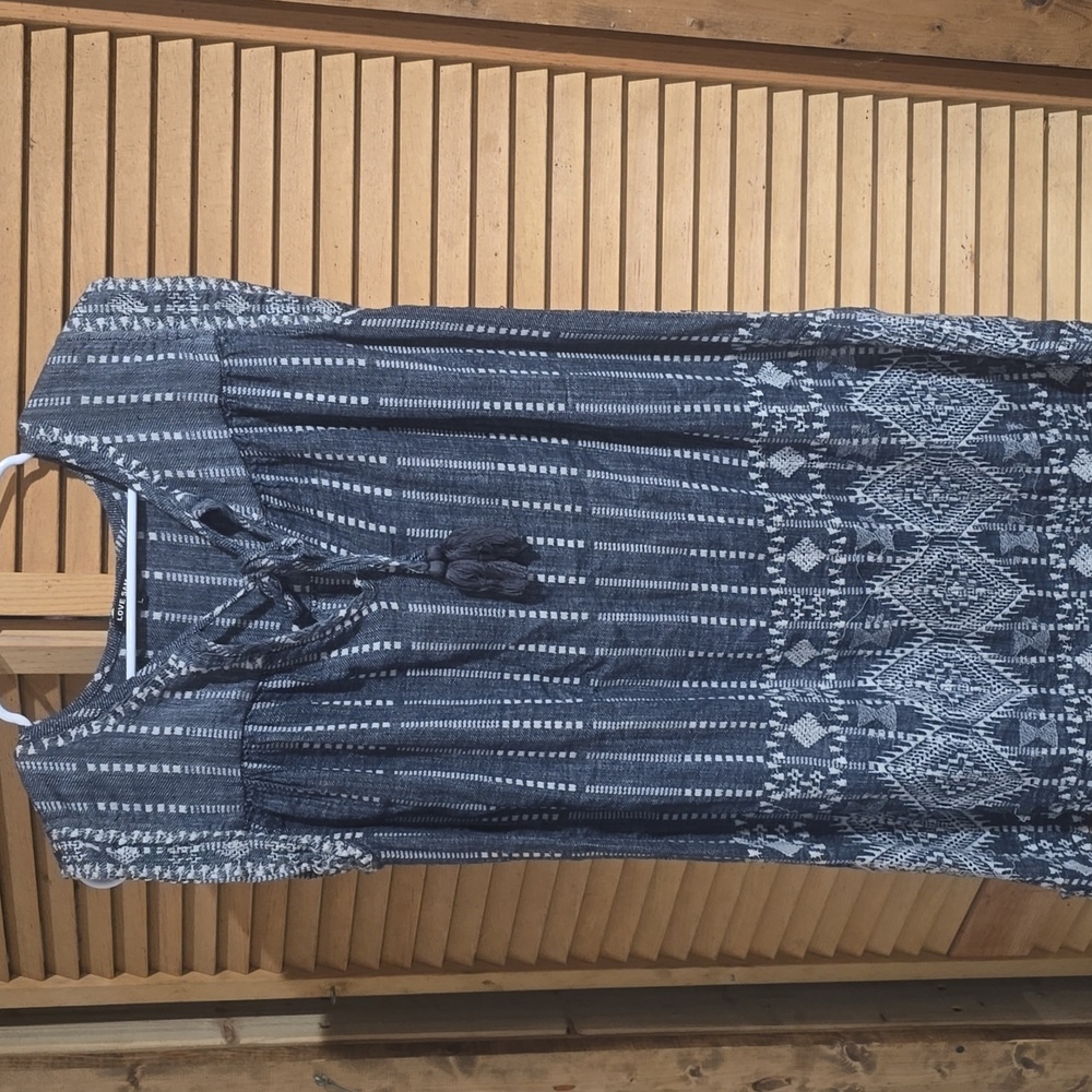 Love Sam Blue & White Sleeveless Dress Size Large